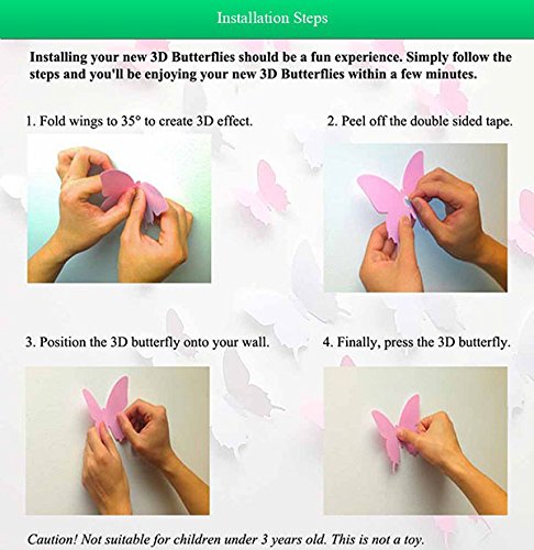 Xtore® 12pcs 3D Home Decor Butterfly with Sticking Pad (Shimmer Golden, Set of 12)