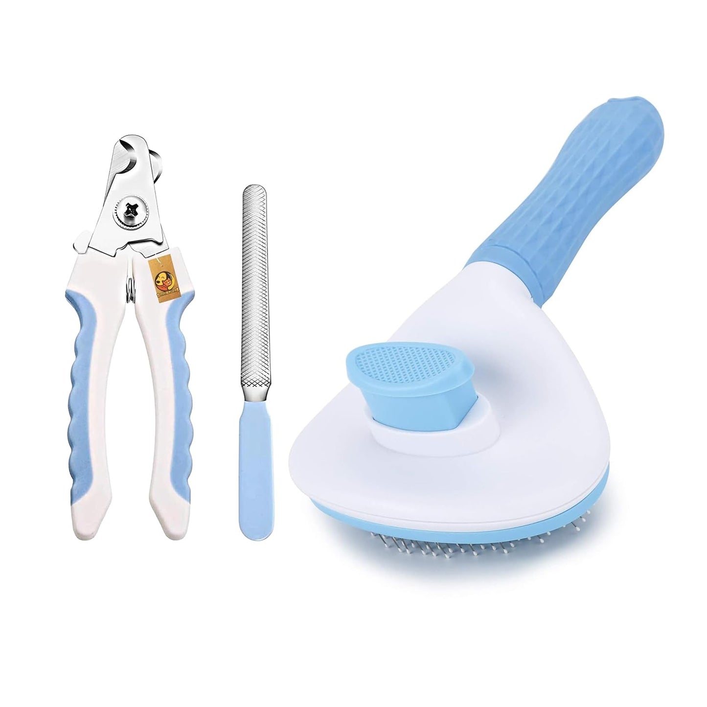 FP Grooming & Cleaning Thin Slicker Brush for Dogs & Cats | Self Clean Brush for Shedding | Gently Removes Loose Undercoat, Mats and Tangled (Rectangular, Medium) (Color May Vary)