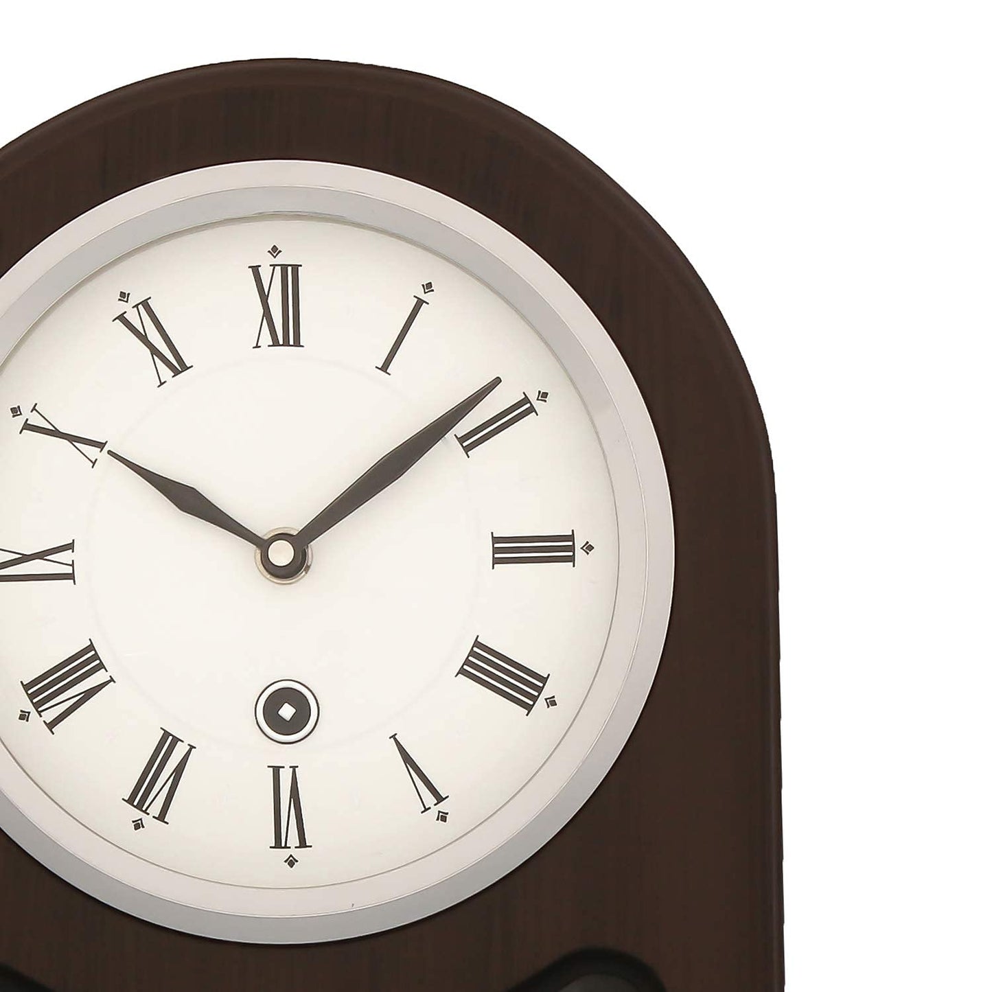 Decorative Vertical Wooden Analog Pendulum Home Decor Roman Figure Table/Desk Clock with Sweep Movement (Size: 23 x 8 x 33.5 CM | Weight: 1240 grm | Color: Rosewood)