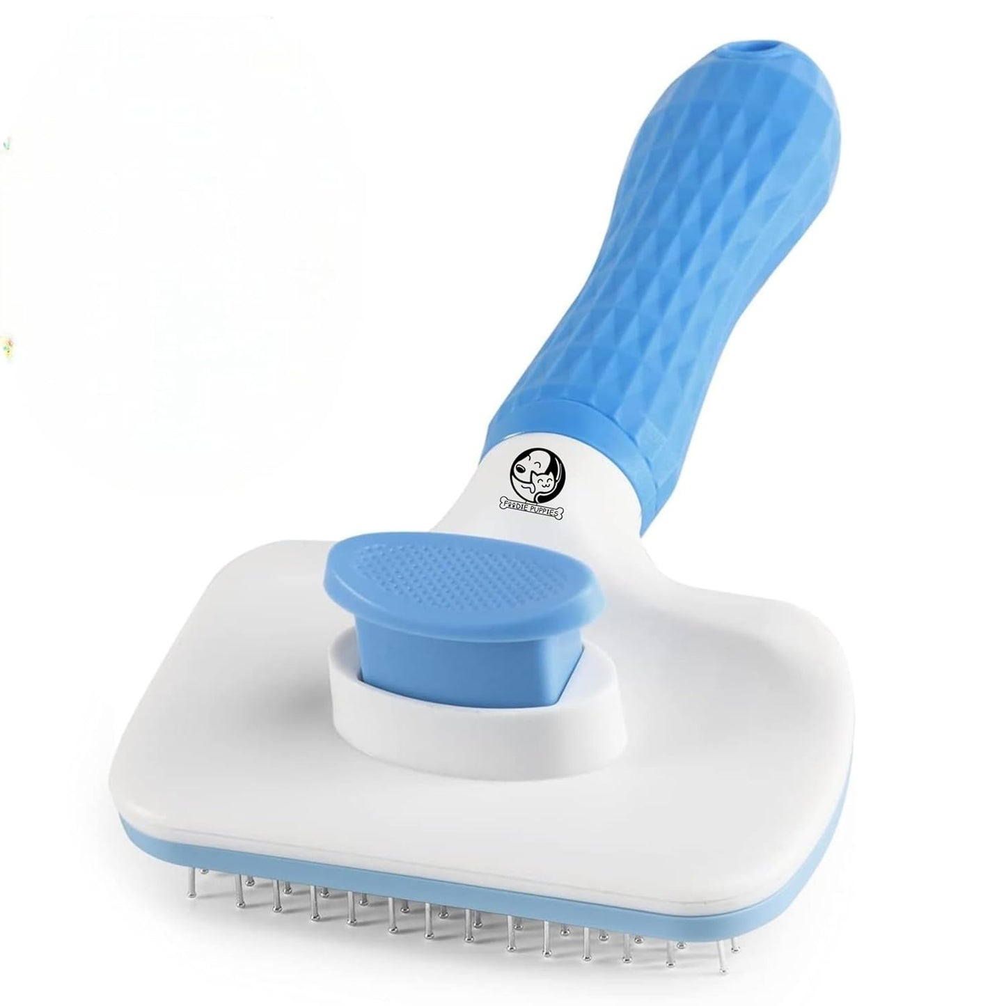 FP Grooming & Cleaning Thin Slicker Brush for Dogs & Cats | Self Clean Brush for Shedding | Gently Removes Loose Undercoat, Mats and Tangled (Rectangular, Medium) (Color May Vary)