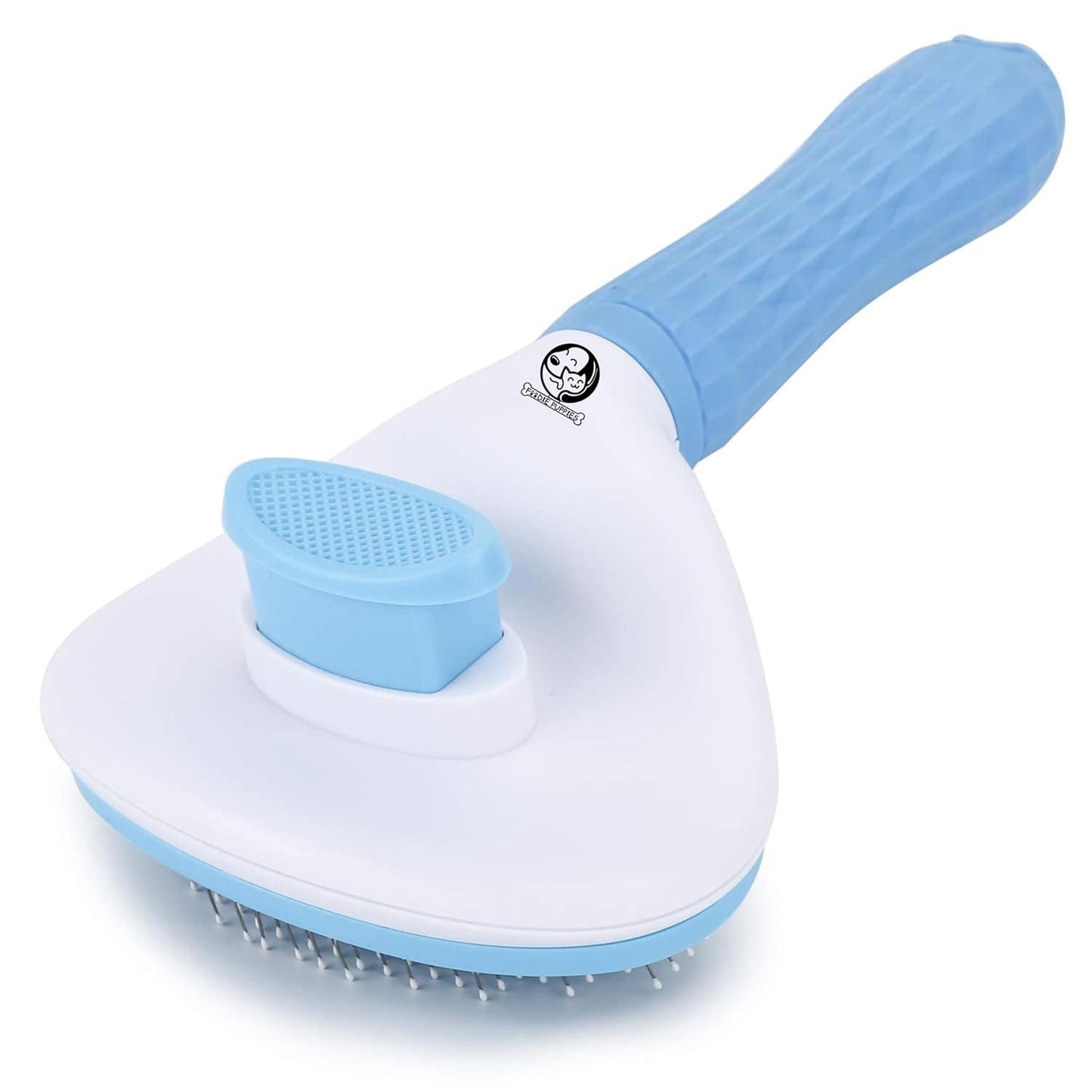 FP Grooming & Cleaning Thin Slicker Brush for Dogs & Cats | Self Clean Brush for Shedding | Gently Removes Loose Undercoat, Mats and Tangled (Rectangular, Medium) (Color May Vary)