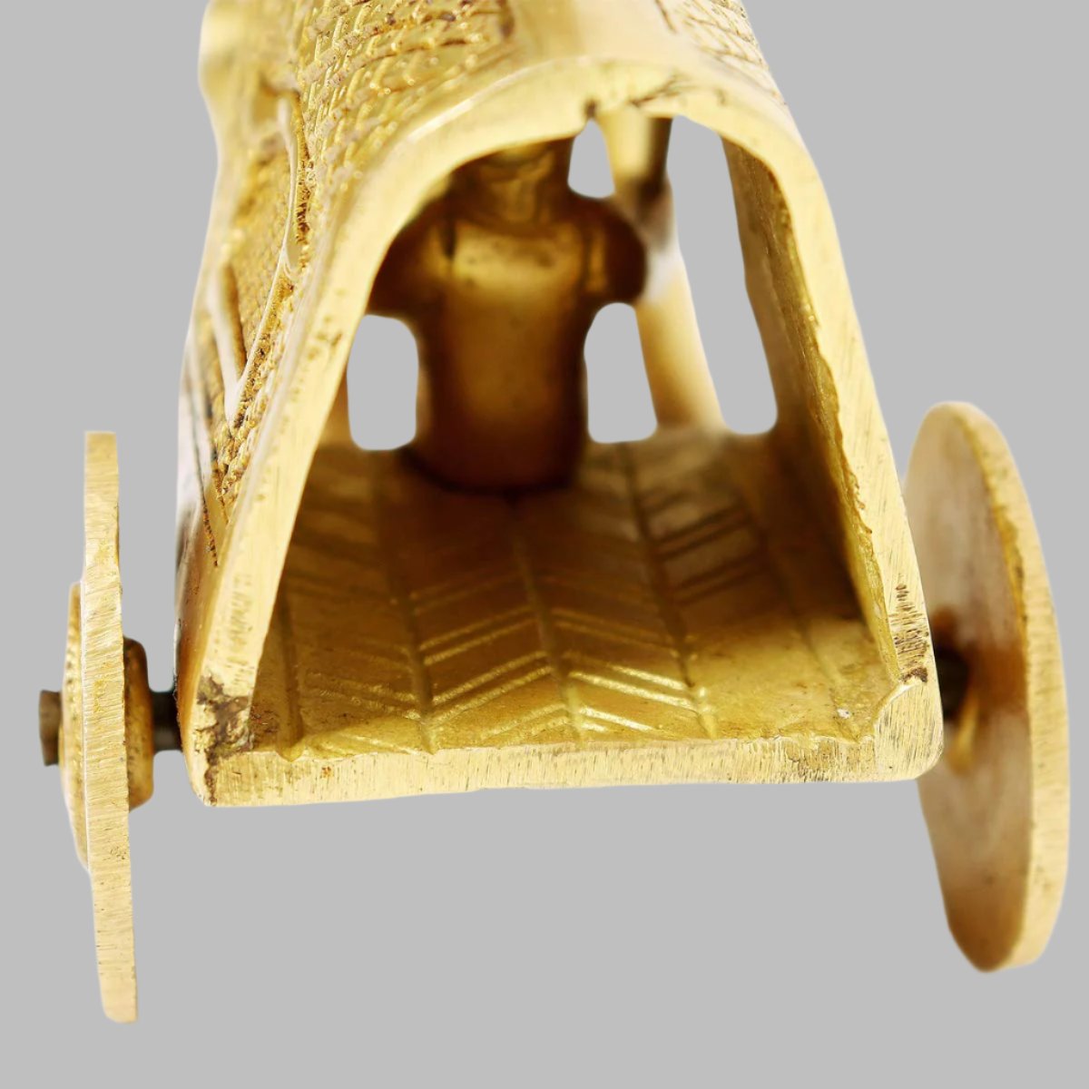 Handicrafts Brass Metal Traditional Camel cart Decorative showpiece Vintage Style Table Decor Village Animal cart for Home Decor Yellow (Size-Medium)