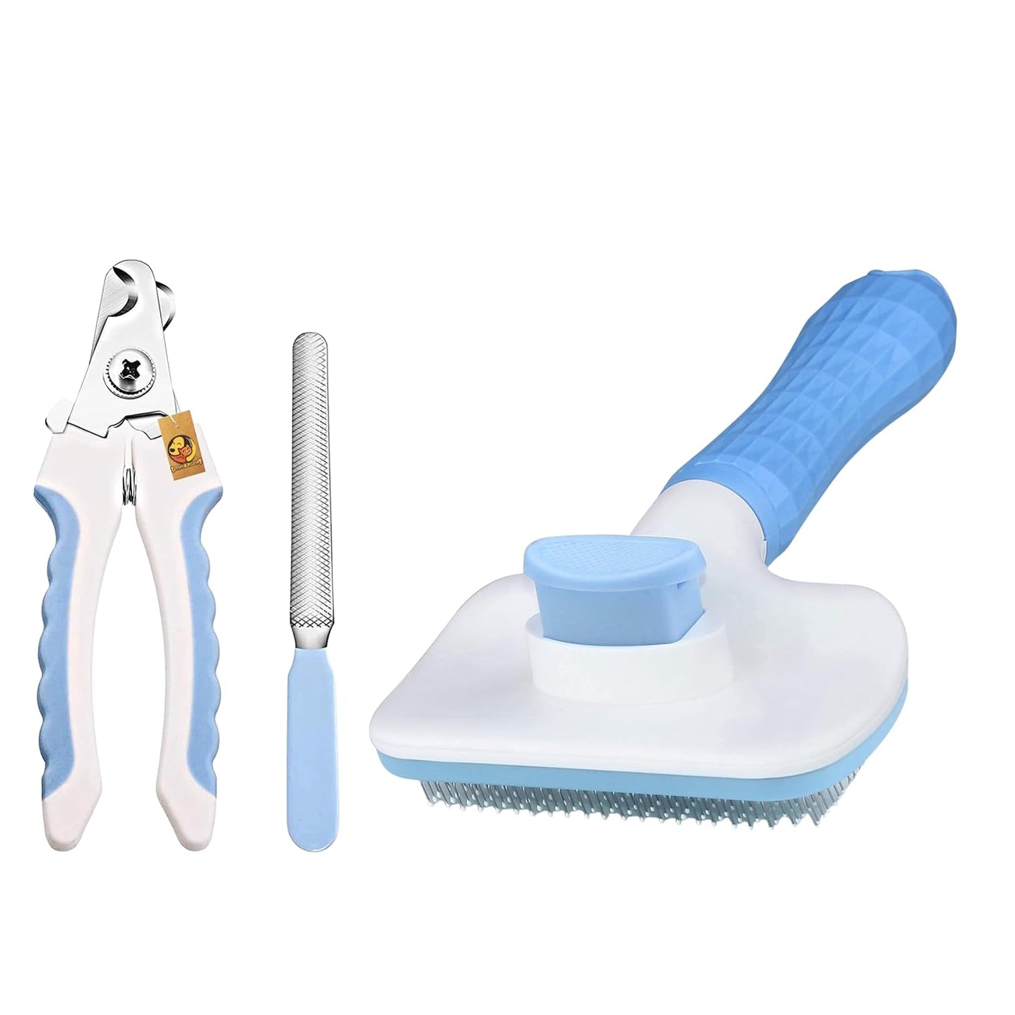 FP Grooming & Cleaning Thin Slicker Brush for Dogs & Cats | Self Clean Brush for Shedding | Gently Removes Loose Undercoat, Mats and Tangled (Rectangular, Medium) (Color May Vary)