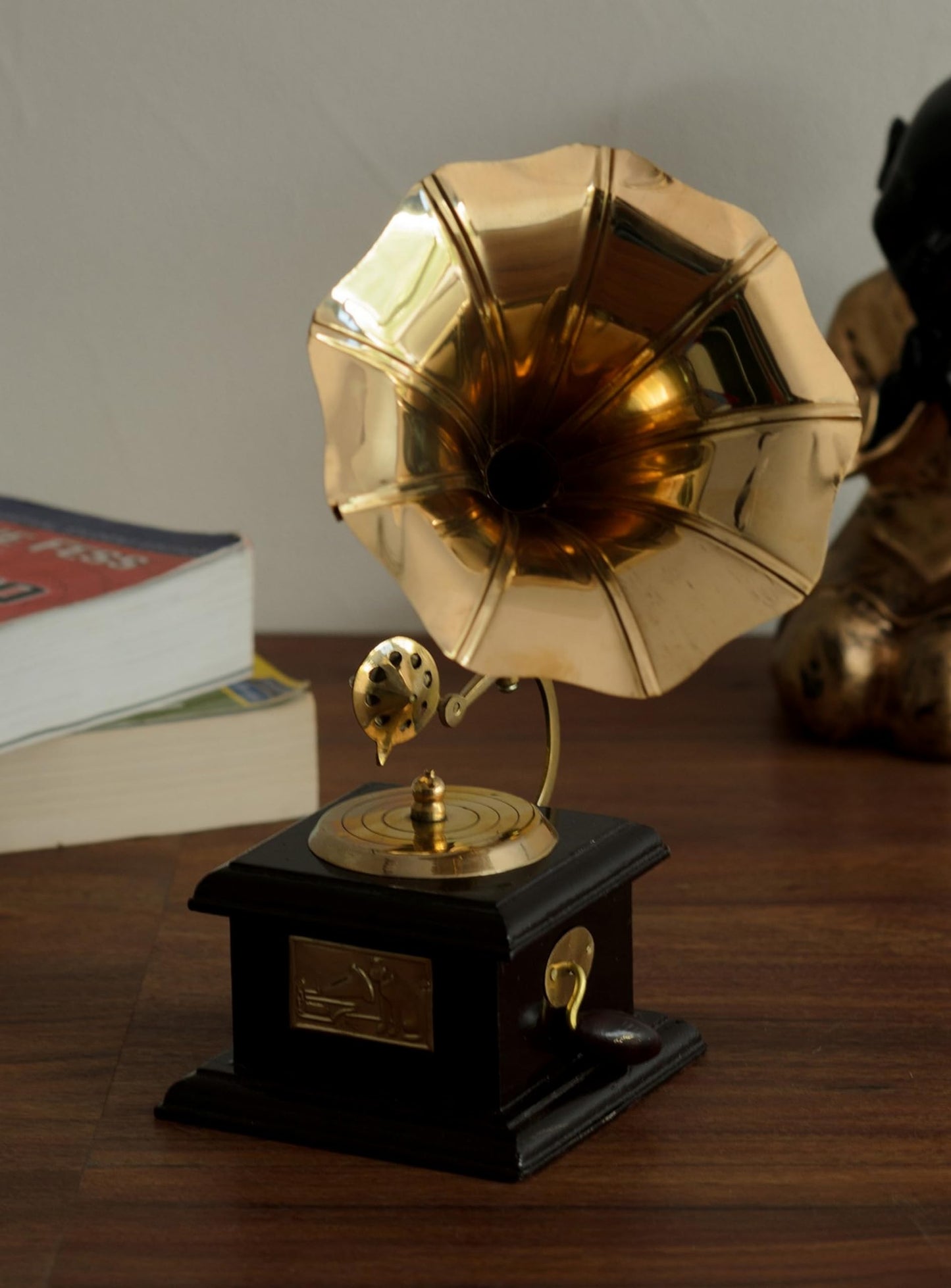 Antique Music Decorative Canon Brass Showpiece (10 cm x 10 cm x 23.75 cm, Red and Brown)