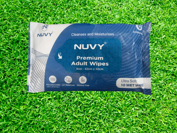 NUVY Hygiene Bed Bath 32 cm *32 cm Big Wet Wipes For Adults, Patients & Baby Wet Wipes & Refreshing Sponge Bath (10 Pulls/Pack) (Pack of 5 Means 50 WIPES)