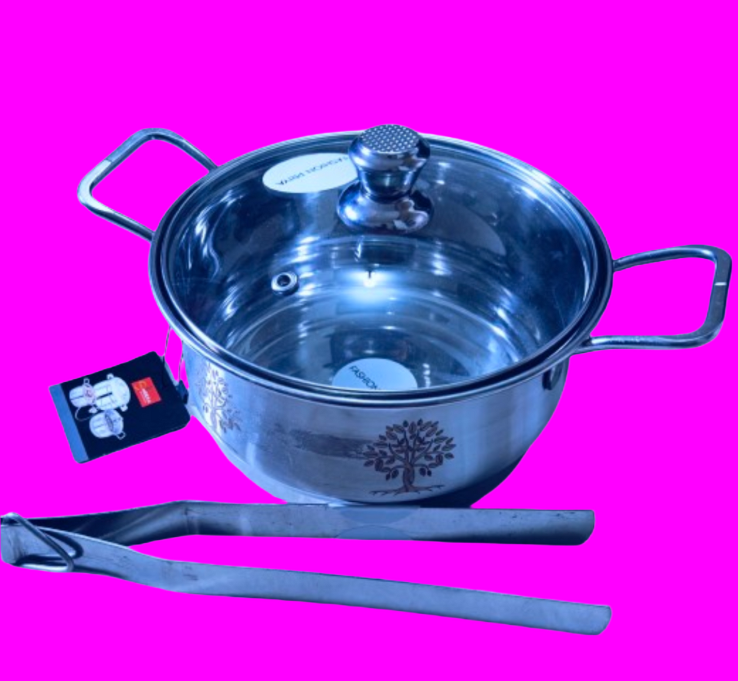 Premium Stainless Steel Casserole with Free Chimta – Induction compatible Serve ware