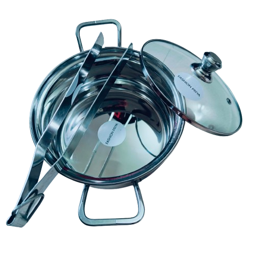 Premium Stainless Steel Casserole with Free Chimta – Induction compatible Serve ware