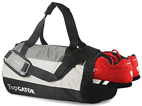 FP Gym Bag Sports Duffel with Shoe Compartment 34 L (Grey/Black)