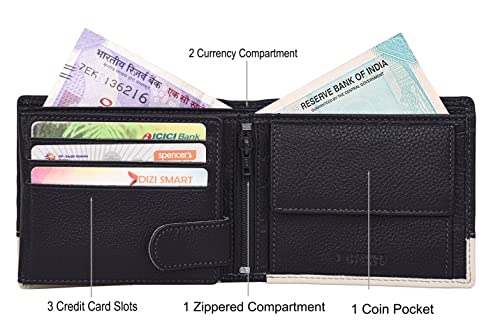 FP Seattle Black/Sand Leather Wallet for Men