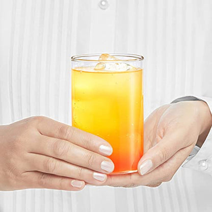 Borosilcate Transparent Water Glass/Cold Drink Tumbler/ Beer Glass/Juice Glass Set of 6 Pcs (350 ML each) Flame Proof Glasses, Microwave & Dishwasher Safe
