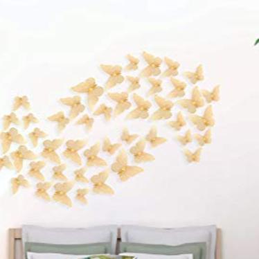 Xtore® 12pcs 3D Home Decor Butterfly with Sticking Pad (Shimmer Golden, Set of 12)