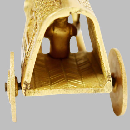 Handicrafts Brass Metal Traditional Camel cart Decorative showpiece Vintage Style Table Decor Village Animal cart for Home Decor Yellow (Size-Medium)