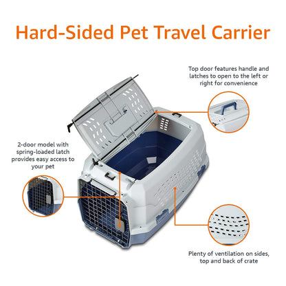 FP Two Door Top Load Pet Carrier, Small Size |19-inch | Portable Airline Pet Carrier for Cats, Puppies and Kitten | Small