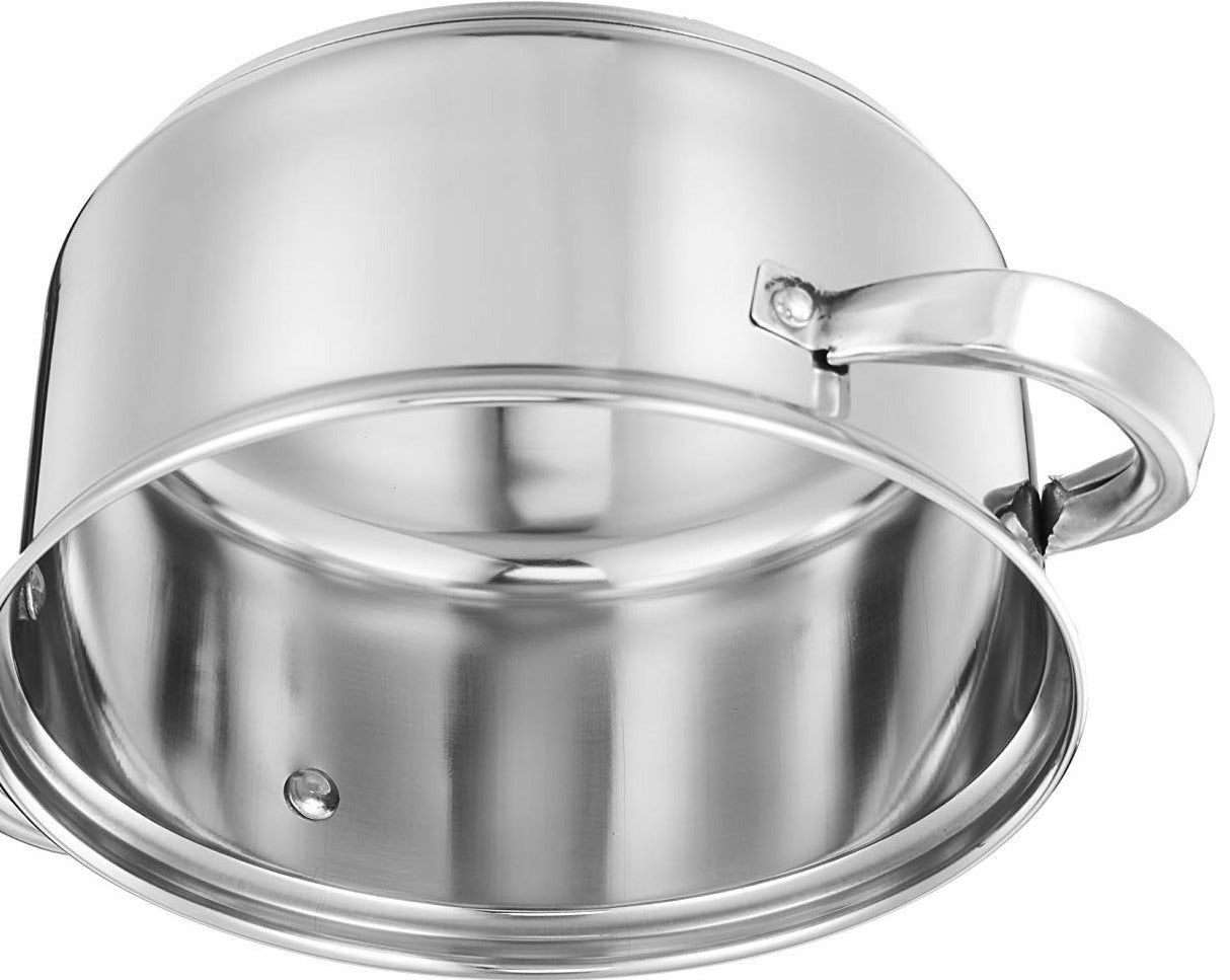 Stainless Steel Induction Bottom Steamer/Modak/Momo Maker with Glass Lid (2 litres)