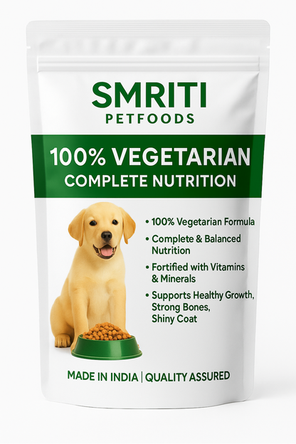 SMRITI Petfoods 100% Vegetarian Dog Food –Multi Nutrients for All Breeds All Age, Rich in Protein & Natural Ingredients