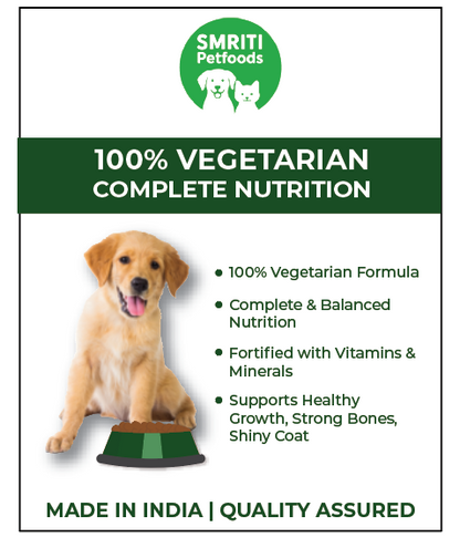 SMRITI Petfoods NEW 100% Vegetarian Dog Food – Protein-Rich, Natural Ingredients, Complete Nutrition for All Breeds & Ages