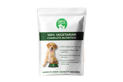 SMRITI Petfoods 100% Vegetarian Dog Food (1 KG) – Protein-Rich, Natural Ingredients, Complete Nutrition for All Breeds & Ages