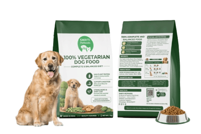 SMRITI Petfoods 100% Vegetarian Dog Food (1 KG) – Protein-Rich, Natural Ingredients, Complete Nutrition for All Breeds & Ages