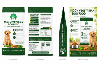SMRITI Petfoods 100% Vegetarian Dog Food (1 KG) – Protein-Rich, Natural Ingredients, Complete Nutrition for All Breeds & Ages