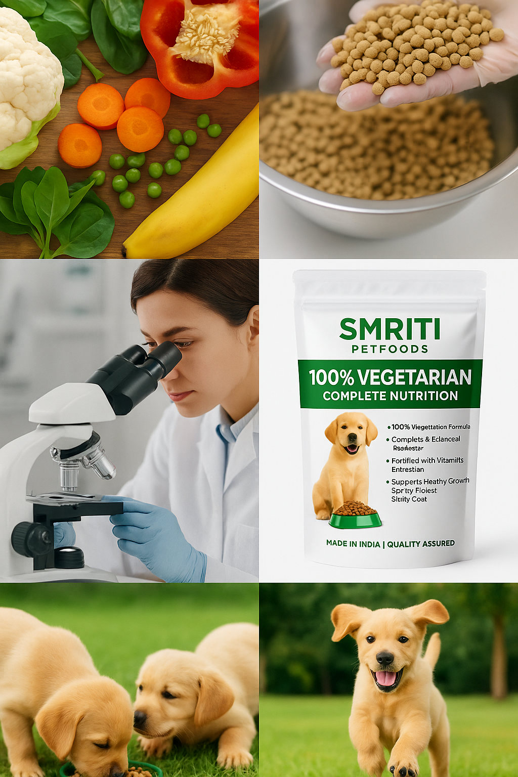 SMRITI Petfoods NEW 100% Vegetarian Dog Food – Protein-Rich, Natural Ingredients, Complete Nutrition for All Breeds & Ages