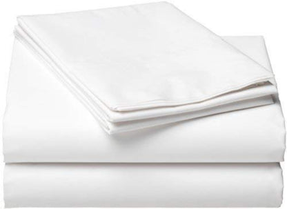White Cotton Single Bedsheet, 140 cm X 220 cm Without Pillow Cover, Solid, Pack of 1