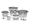 MILTON Duplex Spa 6 Round Plastic Printed Bathroom Set, Set of 6, Grey