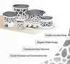 MILTON Duplex Spa 6 Round Plastic Printed Bathroom Set, Set of 6, Grey