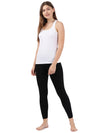 Jockey Women's Slim Fit Cotton Blend Leggings With Concealed Elastic Band (AW87_Black_S_Off White_S)