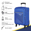 Safari Prisma 2 Pc Set- 65+75 cms, Medium (Check-in) and Large (Check-in) Polyester Soft Sided 4 Spinner Wheels Luggage/Suitcase/Trolley Bag (Blue)