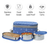 MILTON Corporate Lunch Stainless Steel Containers Set of 3, Blue
